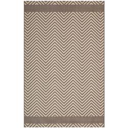 Croskey Chevron With End Borders 5X8 Indoor And Outdoor Area Rug In Light And Dark Beige by Modway Furniture