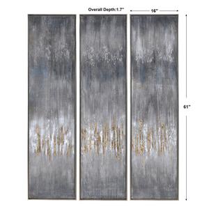 Gray Showers Hand Painted Canvases by Uttermost