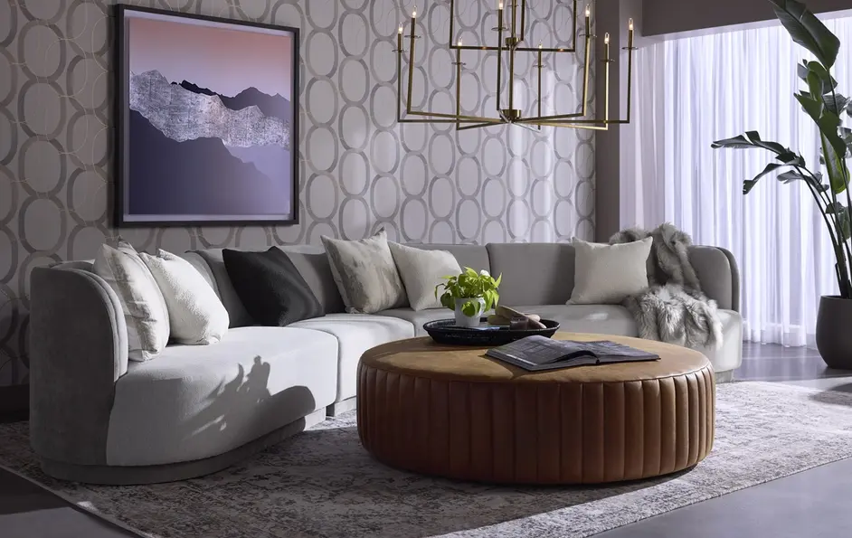 DIVANO OTTOMAN - AGED COGNAC LEATHER by Sunpan