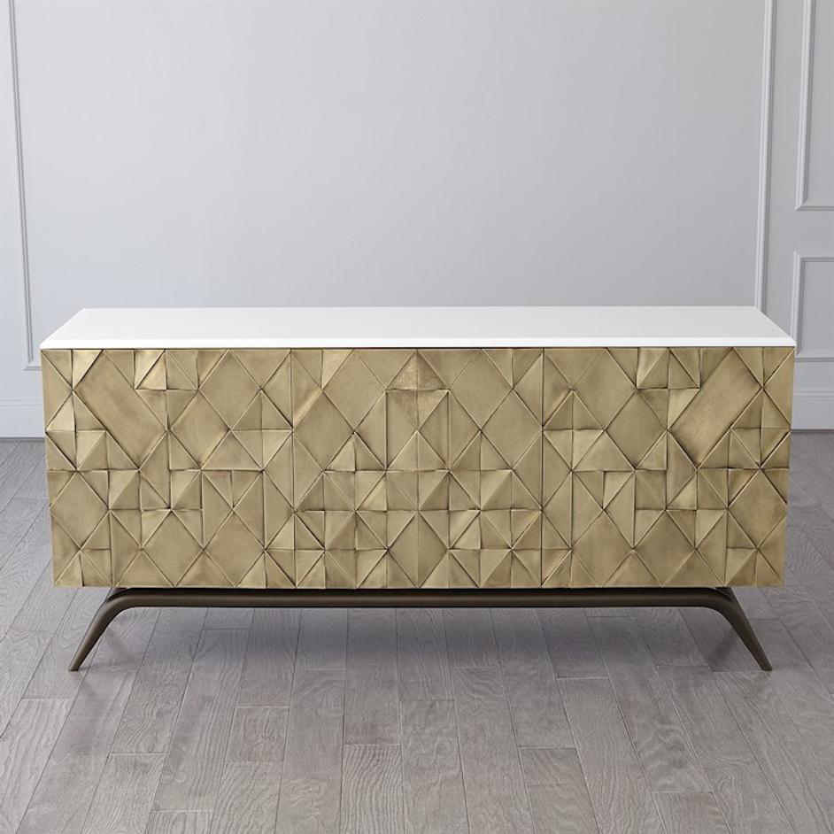 TRIANGLE CABINET-BRASS by Global Views