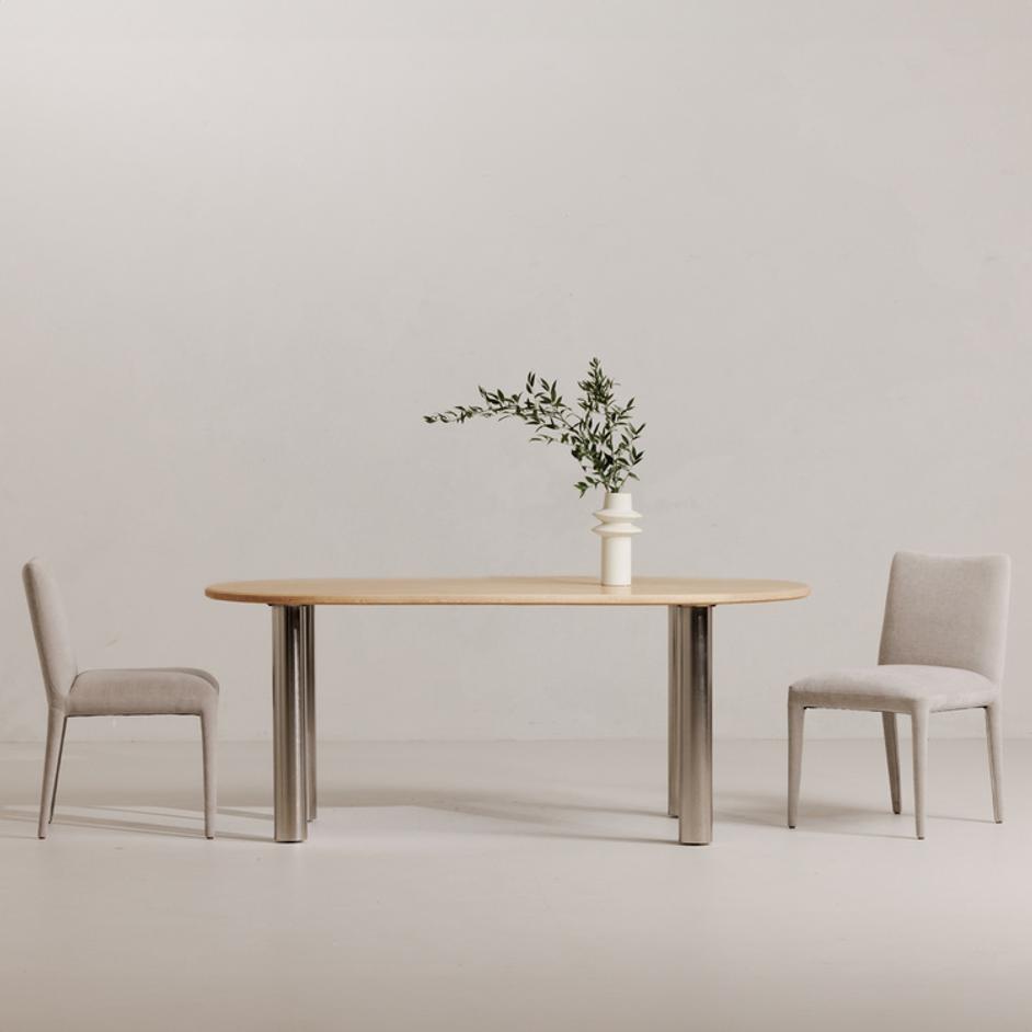 Fia Dining Table Travertine by Moes Home