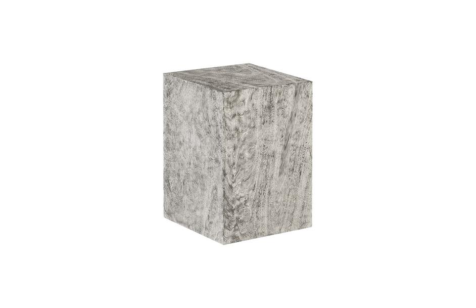Origins Pedestal, Mitered Chamcha Wood, Grey Stone, Small by PHILLIPS COLLECTION