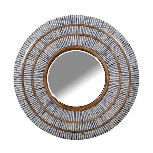 Jaipur 46" Round Blue and Gold Bali Mirror by Home Trends & Design