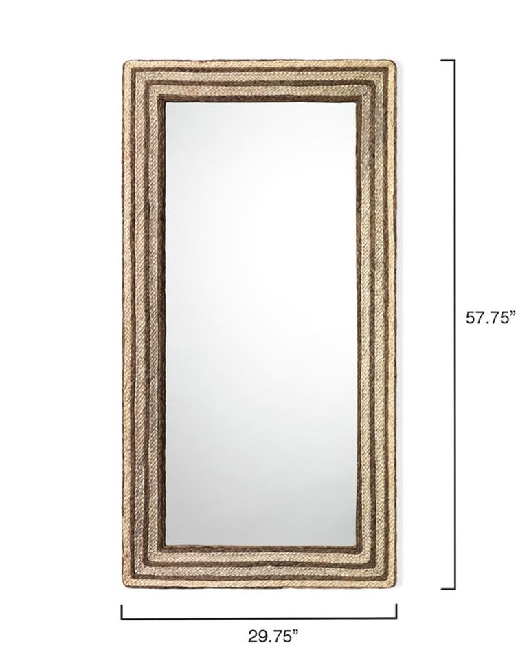 Evergreen Braided Seagrass Rectangle Wall Mirror, Natural by Jamie Young