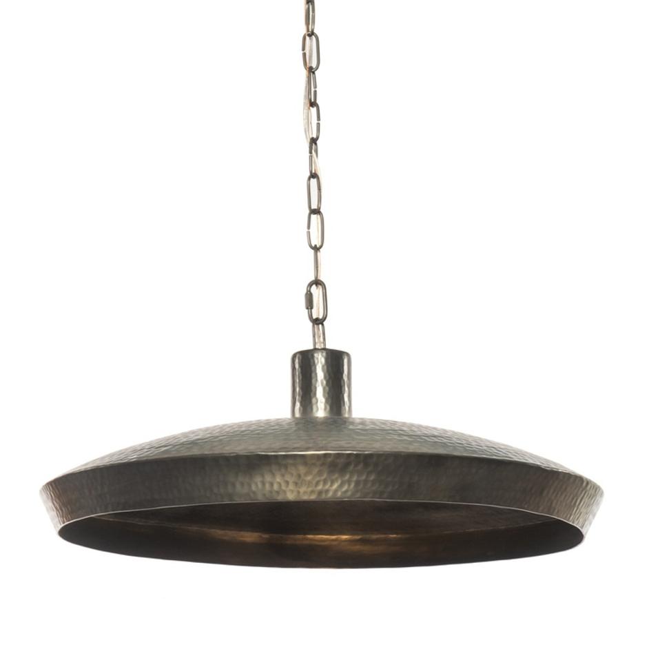 Eldon Pendant In Hammered Dark Antique Brass And Dark Antique Brass by Four Hands