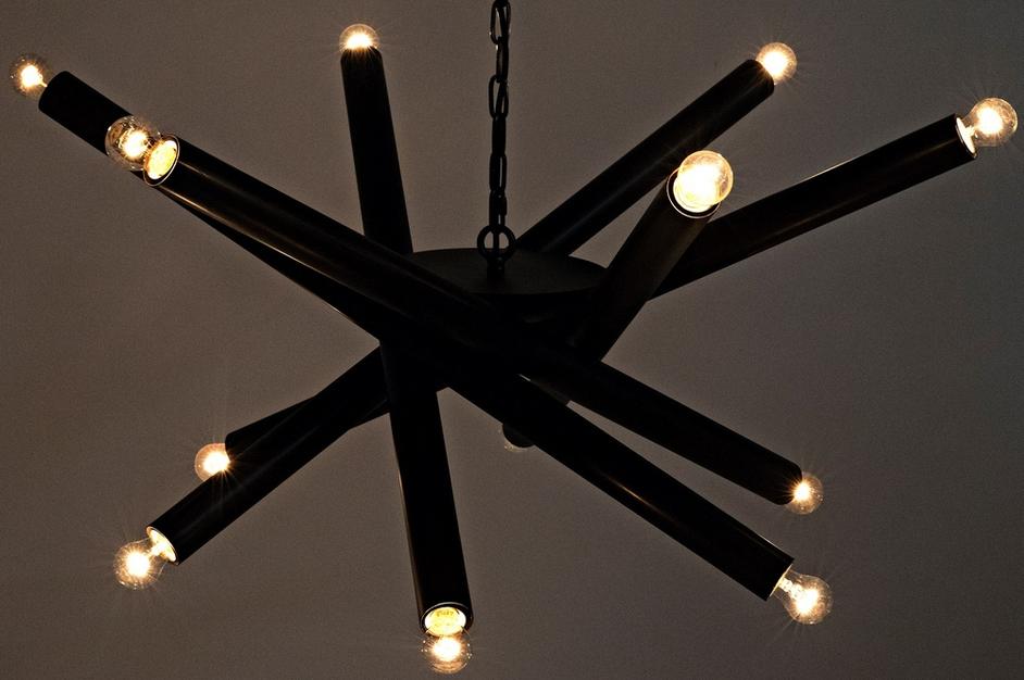 Lex Chandelier, Black Steel by Noir Furniture