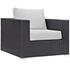 Minerva Outdoor Patio Armchair In Espresso White by Modway Furniture