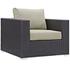 Minerva Outdoor Patio Armchair In Espresso Beige by Modway Furniture