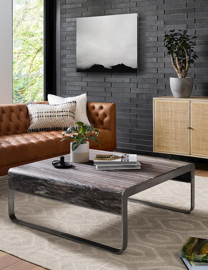 Williams Leather Sofa-75"-Nat Wash Camel by FOUR HANDS