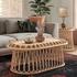 Galia Rattan Round Side/ End Table w/ Wood Top, Honey by New Pacific Direct