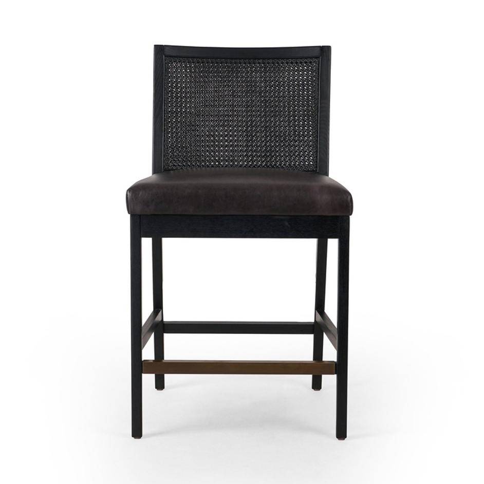 Antonia Cane Armless Bar + Counter Stool In Sonoma Black-Brushed Ebony-Brushed Ebony Cane-Counter by Four Hands