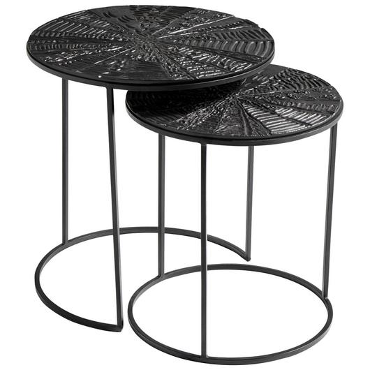 Quantum Nesting Tables In Bronze And Black Set Of (2) by Cyan Design