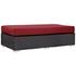 Minerva Outdoor Patio Fabric Rectangle Ottoman In Espresso Red by Modway Furniture