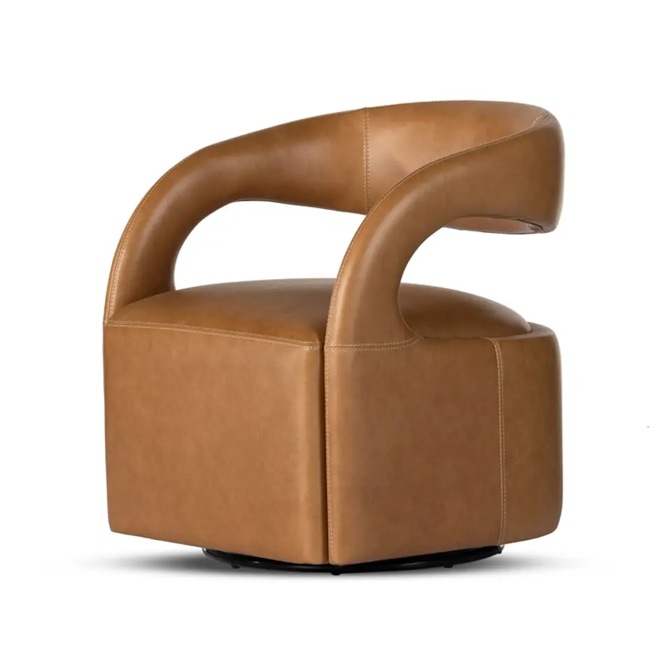 Hawkins Swivel Chair In Sonoma Butterscotch by FOUR HANDS