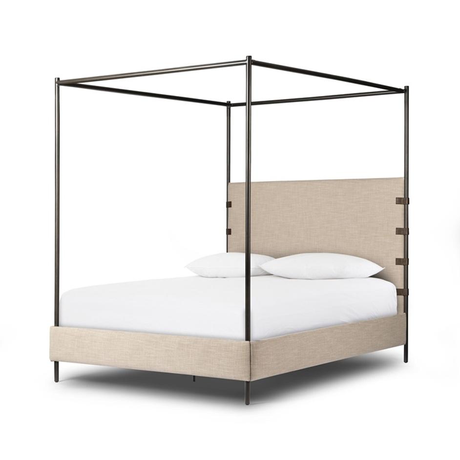 Anderson Canopy Queen Bed - Palm Ecru by Four Hands