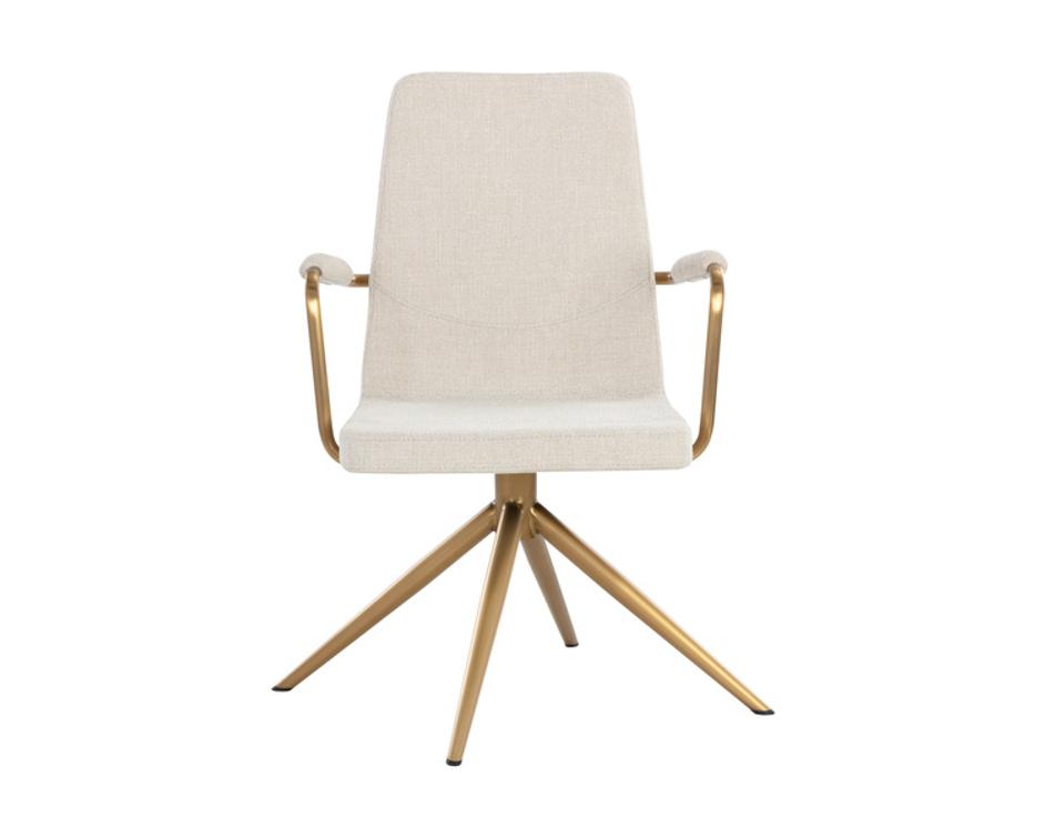 HILDA SWIVEL DINING ARMCHAIR - CHACHA CREAM by Sunpan