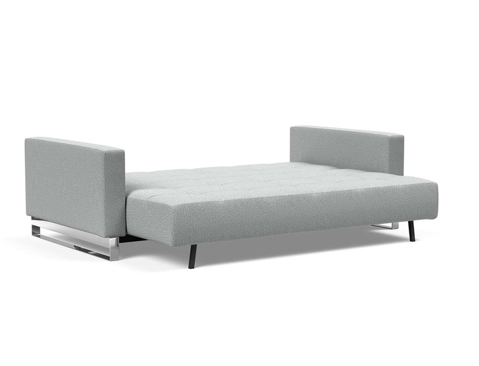CASSIUS D.E.L. SLEEPER SOFA in MELANGE LIGHT GREY FABRIC WITH Chrome legs 538 by INNOVATION USA