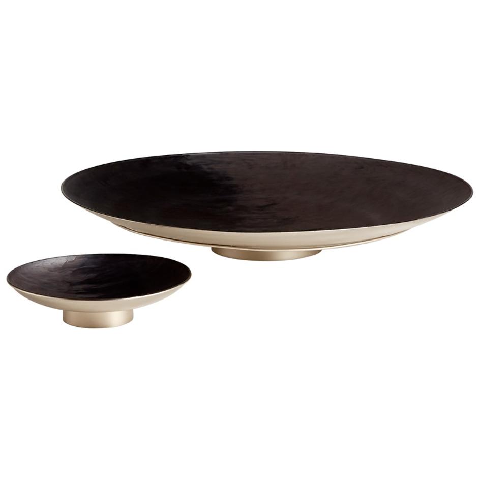 Dual Tone Plate in Matt and Black Pearl by Cyan Design