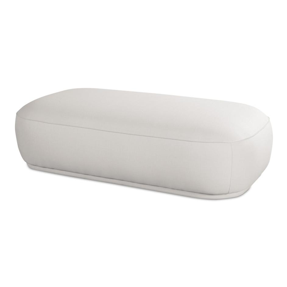 Marion Rectangular Ottoman White by Moes Home