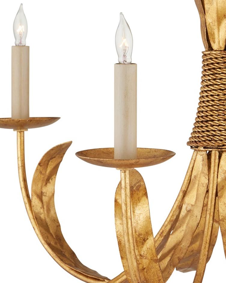 Bette Gold Chandelier In Grecian Gold Leaf by Currey & Company