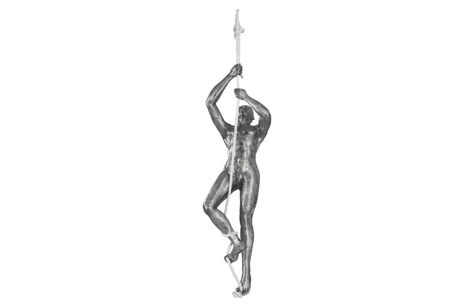 Climbing Sculpture w/Rope, Black/Silver, Aluminum by PHILLIPS COLLECTION