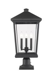 Beacon 3 Light Outdoor Pier Mounted Fixture in Black Finish by Z-Lite