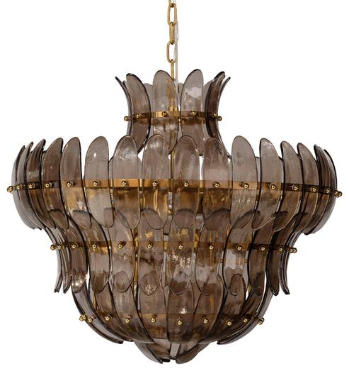 Arcade 10-Light Blown Glass Chandelier, Taupe by Jamie Young