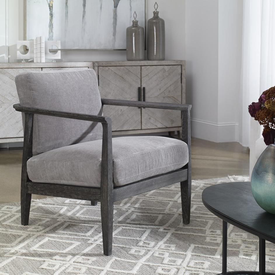 Brunei Modern Gray Accent Chair by Uttermost