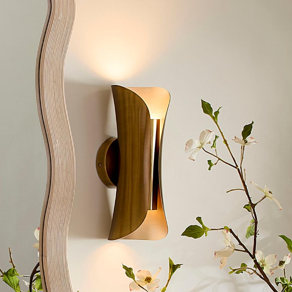 Capsule 1-Light Steel Sconce, Antique Brass by Jamie Young