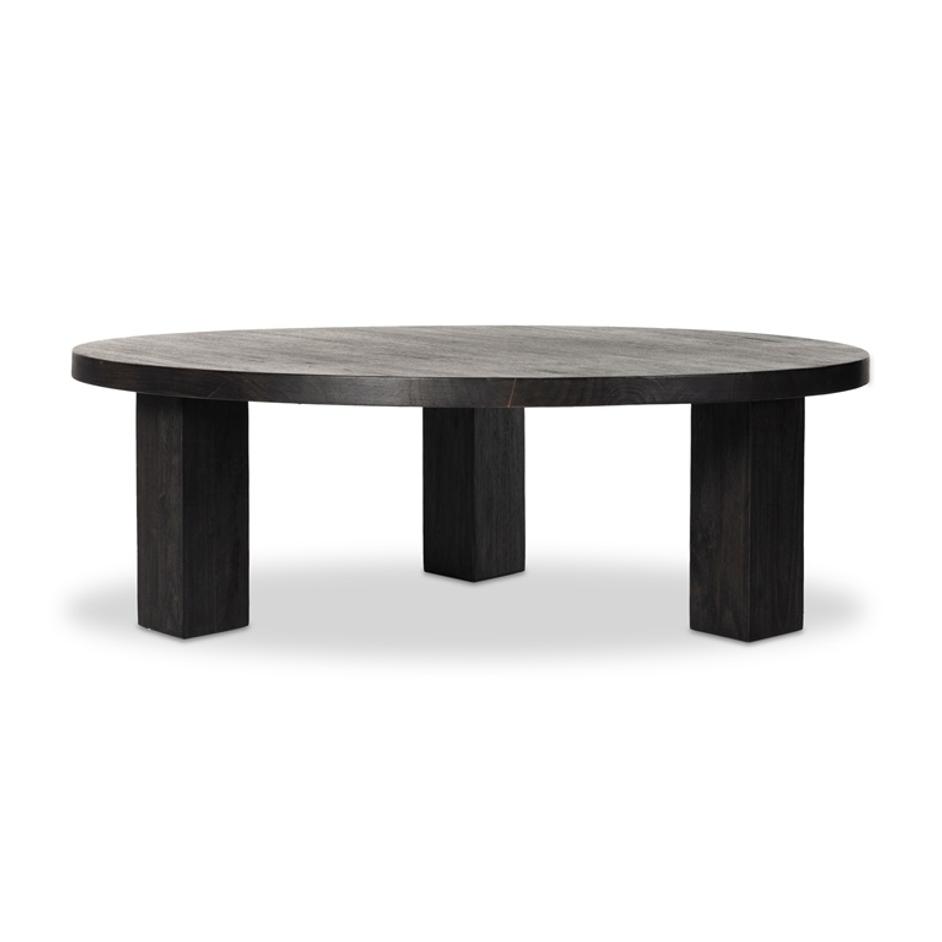 Mesa Large Round Coffee Table In Ebony by FOUR HANDS