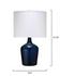 Plum Jar Glass Table Lamp with Linen Shade, Blue by Jamie Young