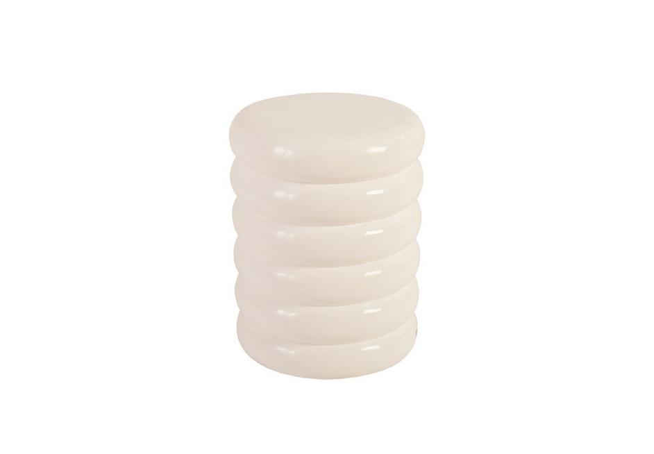 Ribbed Stool, Gel Coat White by PHILLIPS COLLECTION