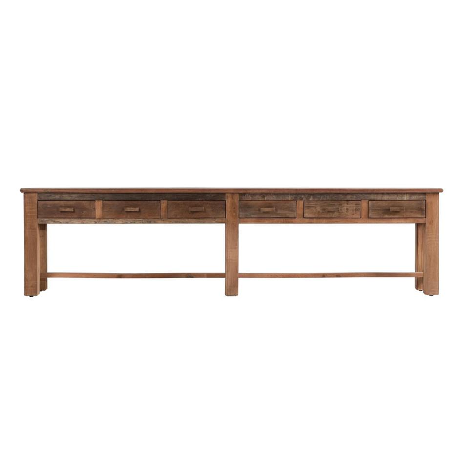 Ezra Reclaimed Wood  6Dwr Console Table by Classic Home
