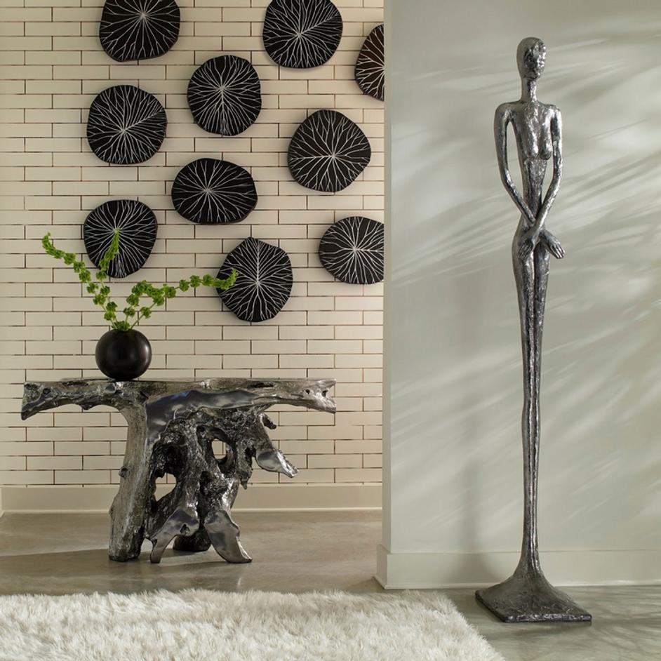 Skinny Female Sculpture, Liquid Silver by PHILLIPS COLLECTION