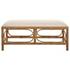 Laguna White Fabric Rattan Bench by Uttermost