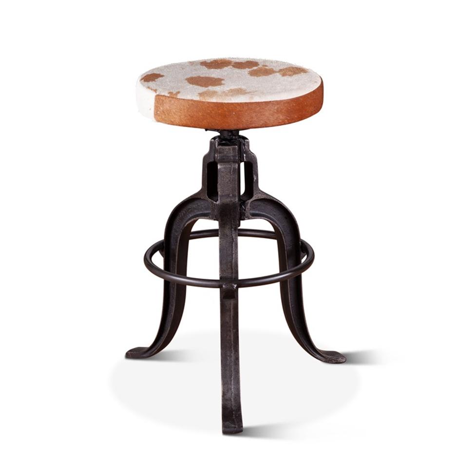 Wellington Adjusting Stool, Cowhide by Home Trends & Design