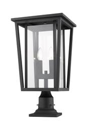 Seoul 2 Light Outdoor Pier Mounted Fixture in Black Finish by Z-Lite