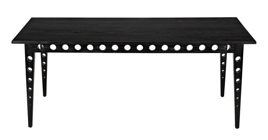 Pericles Sungkai/Mindi and Veneer Table/Desk in Charcoal Black by Noir Furniture