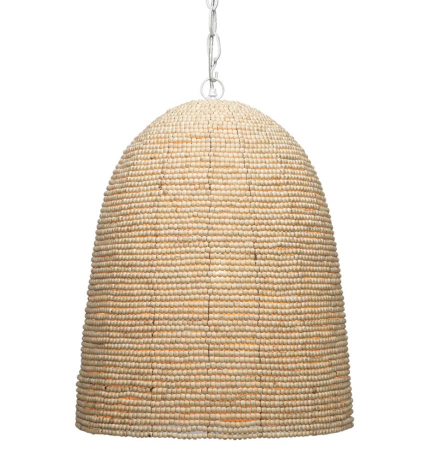 Waterfront Wood Beaded 1-Light Pendant by Jamie Young