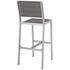 Nantucket Outdoor Patio Aluminum Armless Bar Stool In Silver Gray by Modway Furniture