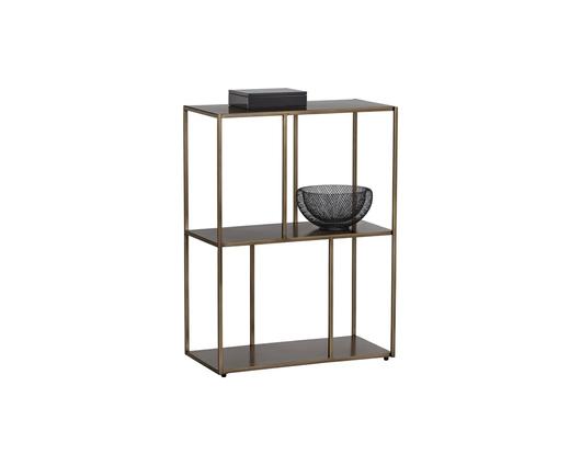 Eiffel Low Bookcase - Small - Antique Brass by Sunpan