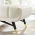 Scholar 60" Performance Velvet Bench In Ivory by Modway Furniture