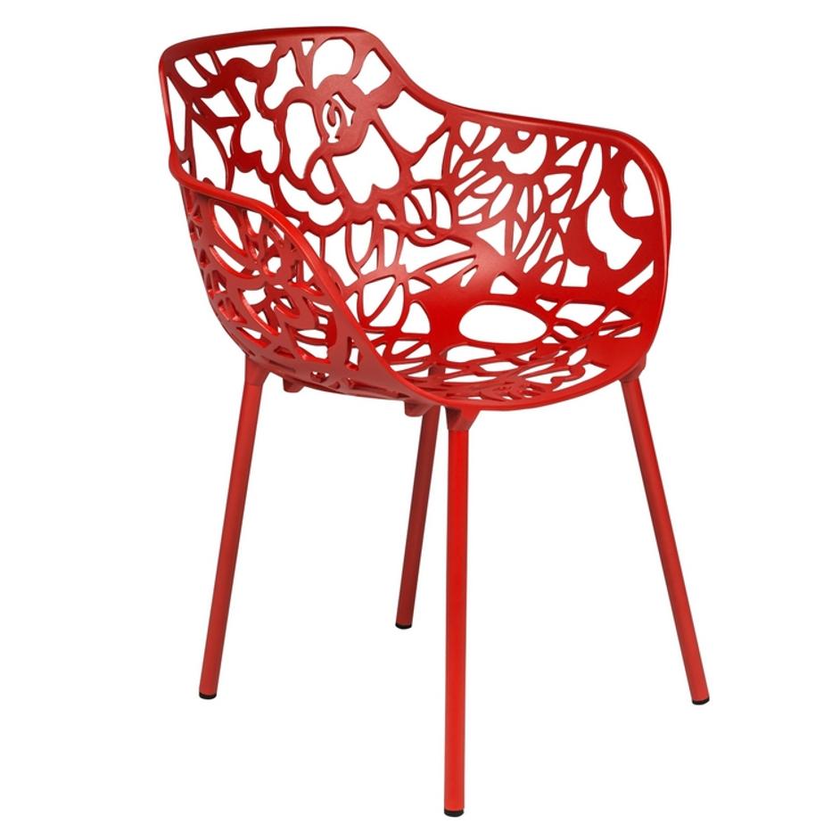 ORO ALUMINUM CHAIR (WITH ARMS) - RED by LeisureMod