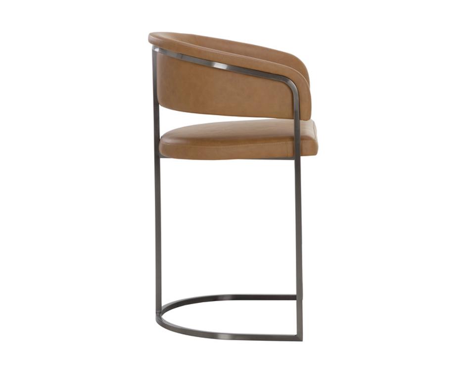 MARRIS COUNTER STOOL - GUNMETAL - MILLIKEN COGNAC by Sunpan