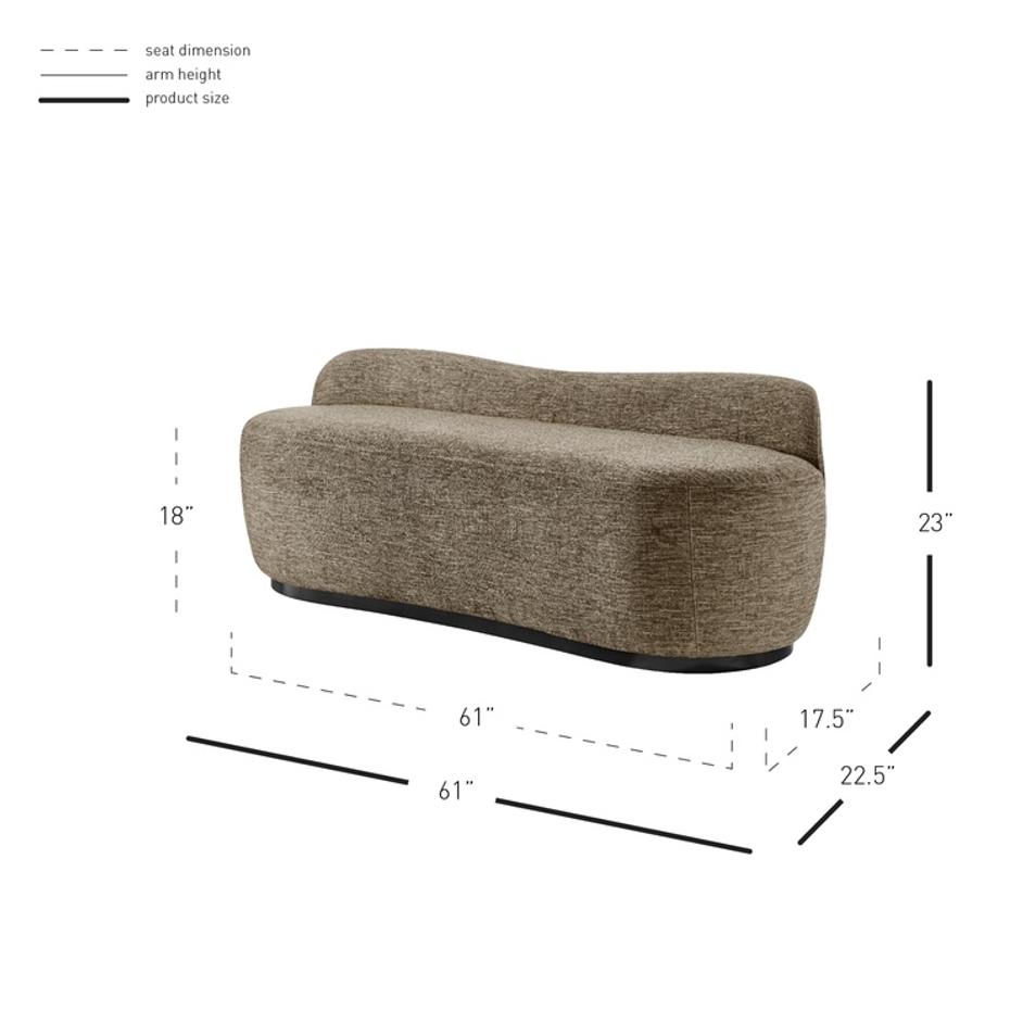 Mandy Fabric Bench, Pasadena Taupe by New Pacific Direct