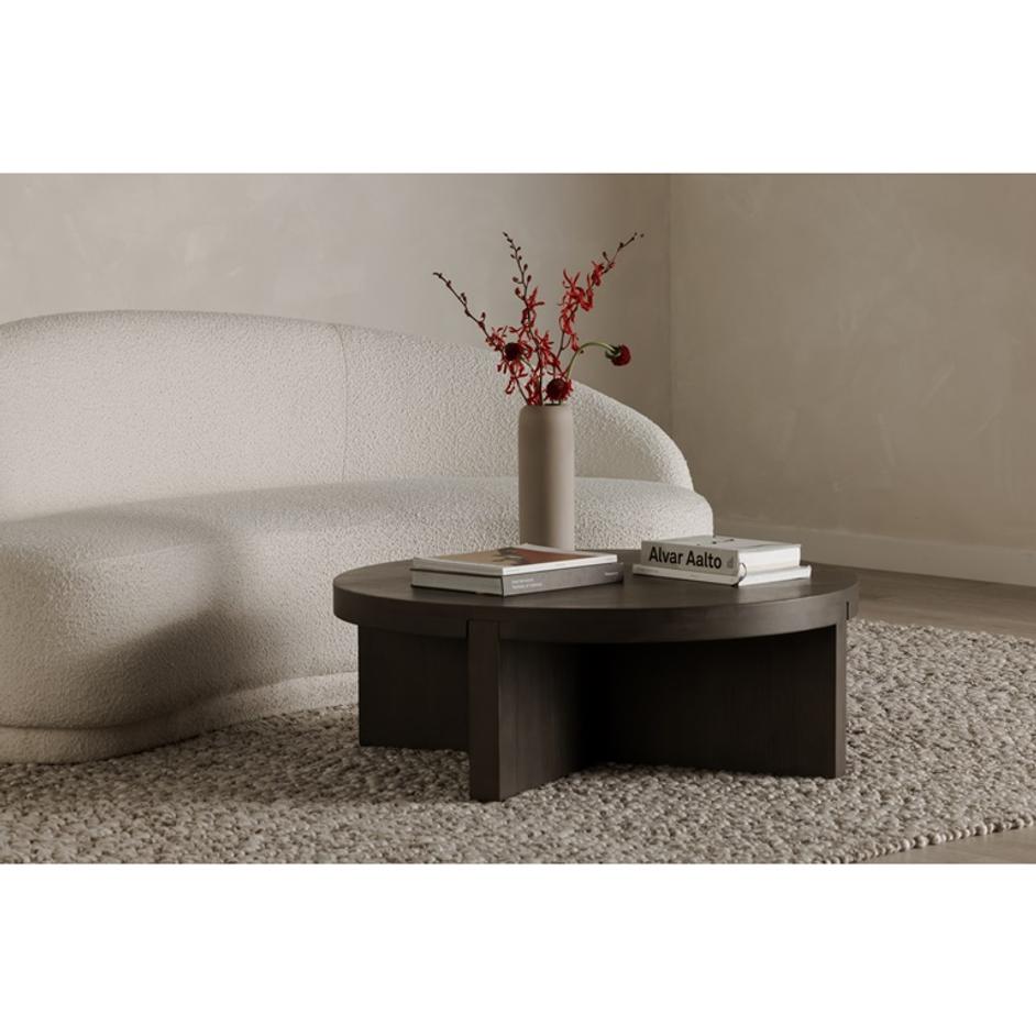 FOLKE ROUND COFFEE TABLE DARK BROWN by Moes Home