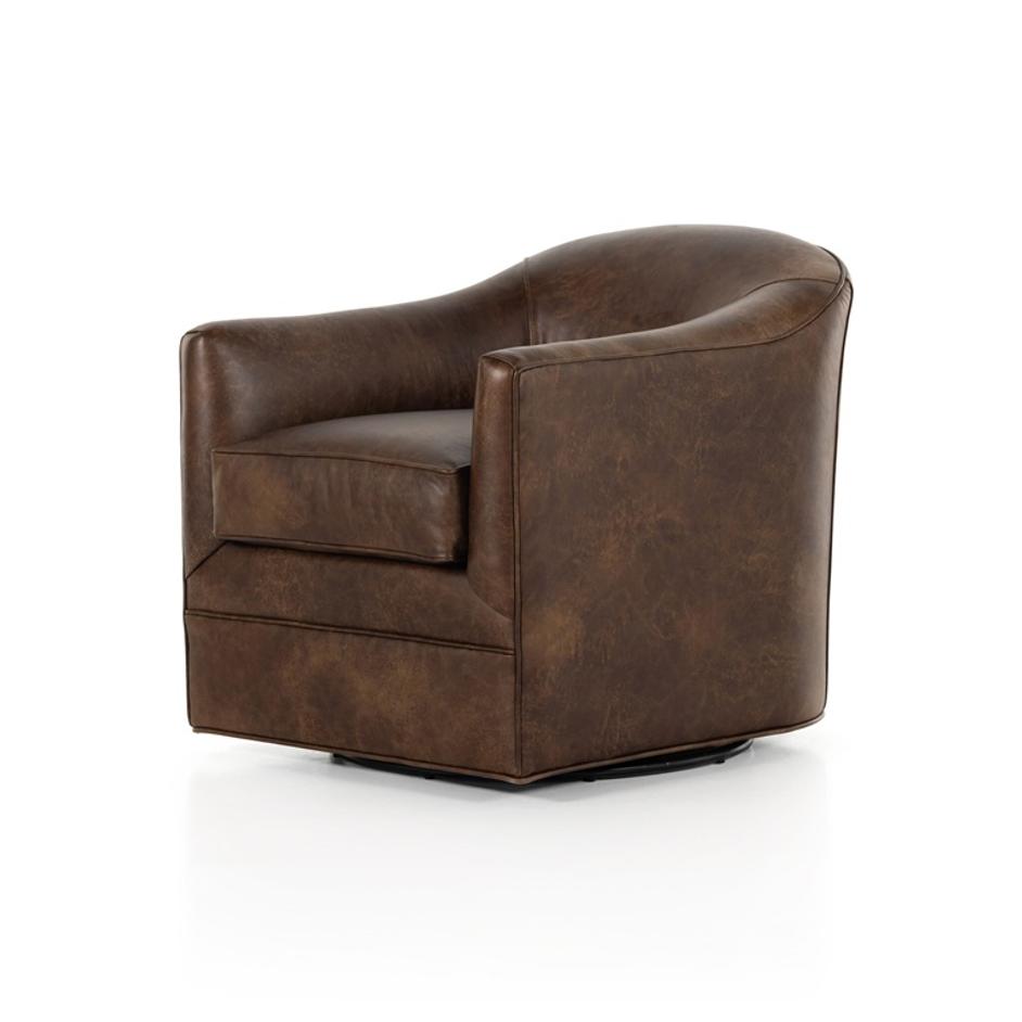 Quinton Swivel Chair - Arvada Cigar by Four Hands
