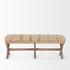 Solis 50L x 16W Brown Base Upholstered Beige/Black Stripe Seat Accent Bench by Mercana