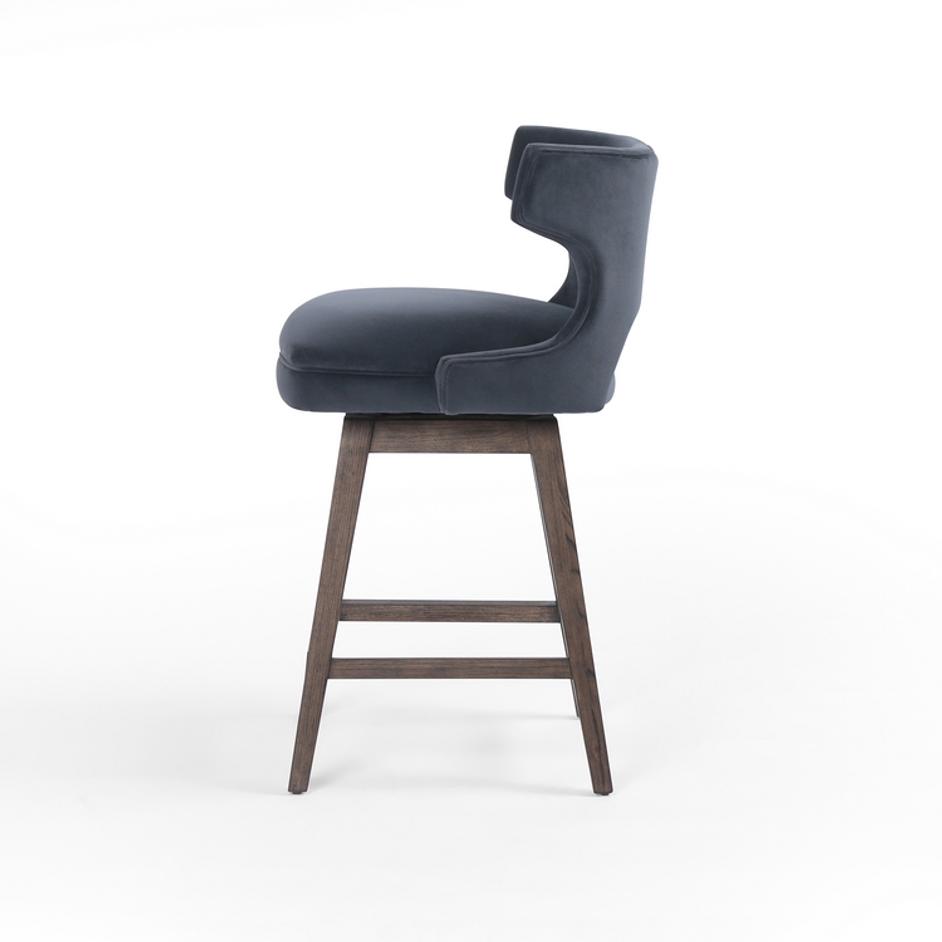 Task Swivel Counter Stool in Modern Velvet by FOUR HANDS