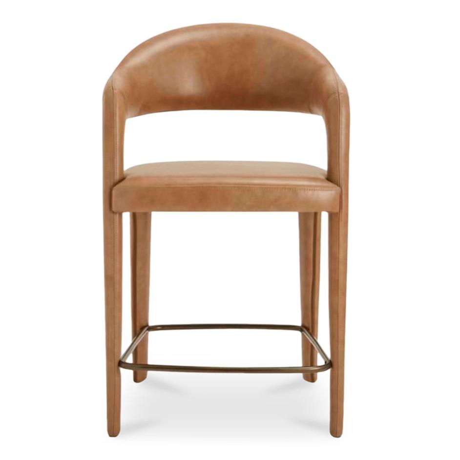 Martens Counter Stool Brown Leather by Moes Home